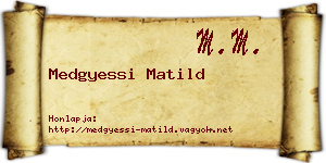 Medgyessi Matild névjegykártya